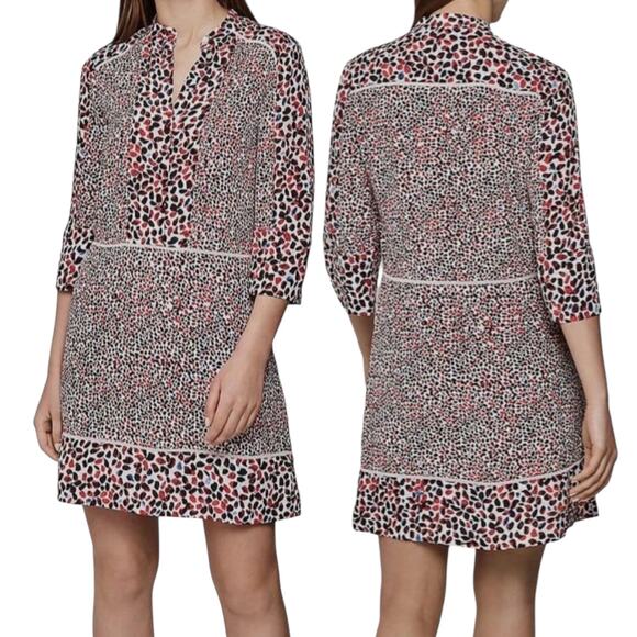 Reiss Anush Red Black White Abstract Print Dress Vintage Look Women’s | Size 4 - Picture 1 of 14
